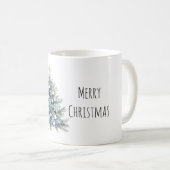Blaue Weihnachtsbaum mit Creme-Tönen Kaffeetasse (VorderseiteRechts)