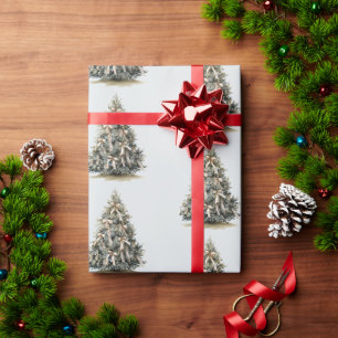 Blaue Weihnachtsbäume Geschenkpapier