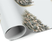 Blaue Weihnachtsbäume Geschenkpapier (Rolleneckpunkt)