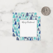 Blaue Weihnachtsbäume in einem Evergreen Forest Mitteilungskarte (Vorderseite/Rückseite Beispiel)