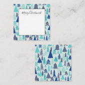 Blaue Weihnachtsbäume in einem Evergreen Forest Mitteilungskarte (Vorne/Hinten)