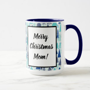 Blaue Weihnachtsbäume in einem Evergreen Forest Tasse