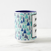 Blaue Weihnachtsbäume in einem Evergreen Forest Tasse (Zentrum)