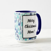 Blaue Weihnachtsbäume in einem Evergreen Forest Tasse (VorderseiteRechts)