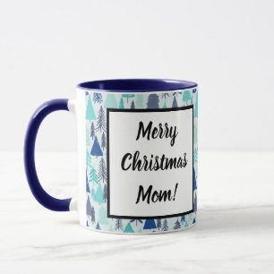 Blaue Weihnachtsbäume in einem Evergreen Forest Tasse