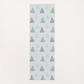 Blaue Weihnachtsbäume mit Perlen-Strings-Muster Yogamatte (Vorderseite)