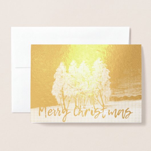 Blaue Weihnachtsbaumen Folienkarte (Vorderseite mit Umschlag)