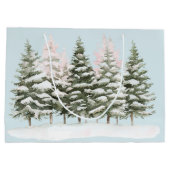 Blaue Weihnachtsbaumen Große Geschenktüte (Rückseite)