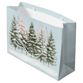 Blaue Weihnachtsbaumen Große Geschenktüte (Rückseite Schrägansicht)