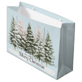 Blaue Weihnachtsbaumen Große Geschenktüte (Vorderseite Schrägansicht)