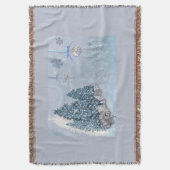 Blaue Weihnachtsbaumen Holiday Blanket Throw Decke (Vorderseite Vertikal)