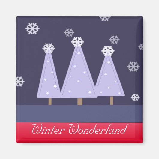 Blaue Weihnachtsbaumen Magnet (Vorne)
