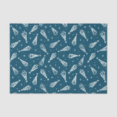 Blaue Weihnachtsbaumen Mustertexte Seidenpapier (Vorderseite)