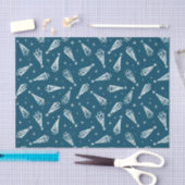Blaue Weihnachtsbaumen Mustertexte Seidenpapier (Handwerk)