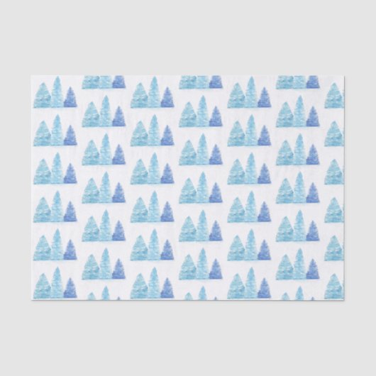 Blaue Weihnachtsbaumen Seidenpapier (Vorderseite)