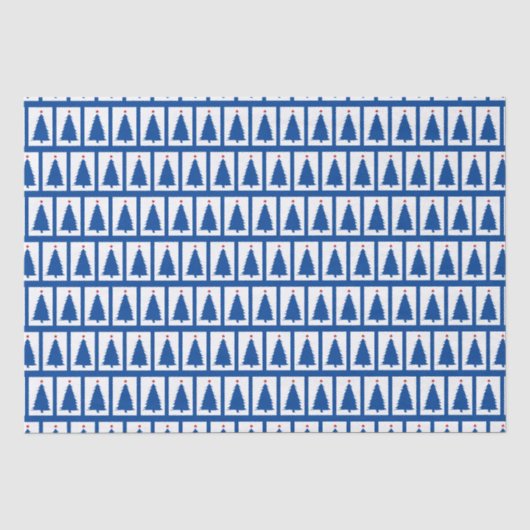 Blaue Weihnachtsbaumen Seidenpapier (Vorderseite)