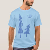 Blaue Weihnachtsbaumen T-Shirt (Vorderseite)