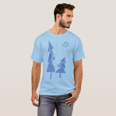 Blaue Weihnachtsbaumen T-Shirt (Vorne ganz)
