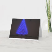 Blaue Weihnachtsbaumkarte Feiertagskarte (Rückseite)