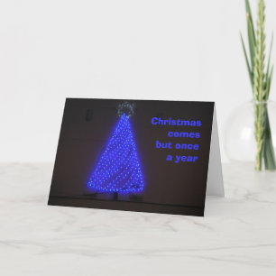 Blaue Weihnachtsbaumkarte Feiertagskarte