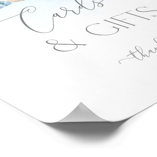 Blaue Weihnachtsbaumkarten und Geschenke Poster (Ecke)