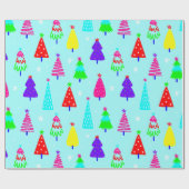Blaue Weihnachtsbaumkunst - Pop Geschenkpapier (Flach)