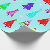 Blaue Weihnachtsbaumkunst - Pop Geschenkpapier (Ecke)