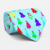 Blaue Weihnachtsbaumkunst - Pop Krawatte (Gerollt)