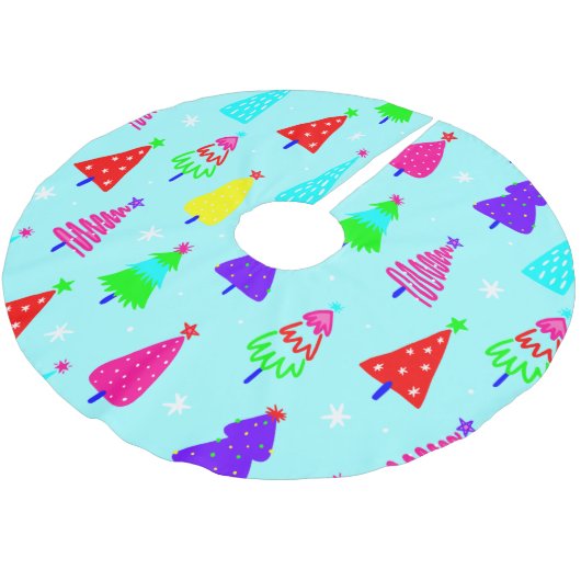 Blaue Weihnachtsbaumkunst - Pop Polyester Weihnachtsbaumdecke (Schrägansicht)