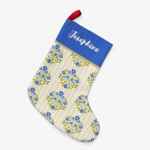 Blaue Weihnachtsblumenkunst individuell Kleiner Weihnachtsstrumpf
