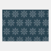 Blaue Weihnachtscreme Winterschneeflocke Geschenkpapier Set (Vorderseite 3)