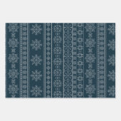 Blaue Weihnachtscreme Winterschneeflocke Geschenkpapier Set (Vorderseite 2)
