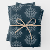 Blaue Weihnachtscreme Winterschneeflocke Geschenkpapier Set (Beispiel)