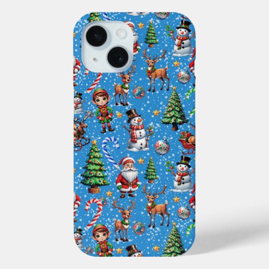 Blaue Weihnachtsdekoration Case-Mate iPhone Hülle (Rückseite)