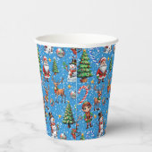 Blaue Weihnachtsdekoration Pappbecher (Rechts)