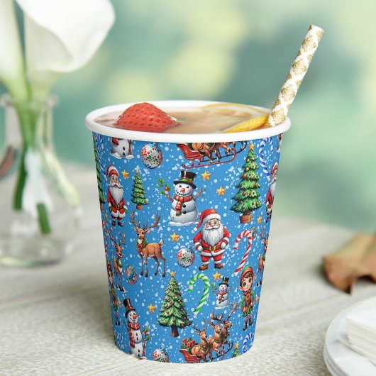 Blaue Weihnachtsdekoration Pappbecher
