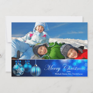 Blaue Weihnachtsdekorationen Feiertagskarte