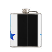 Blaue Weihnachtsdekorationen Flachmann (Rückseite)