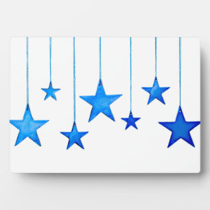 Blaue Weihnachtsdekorationen Fotoplatte