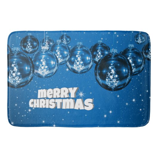 Blaue Weihnachtsfeier Badematte (Vorderseite)