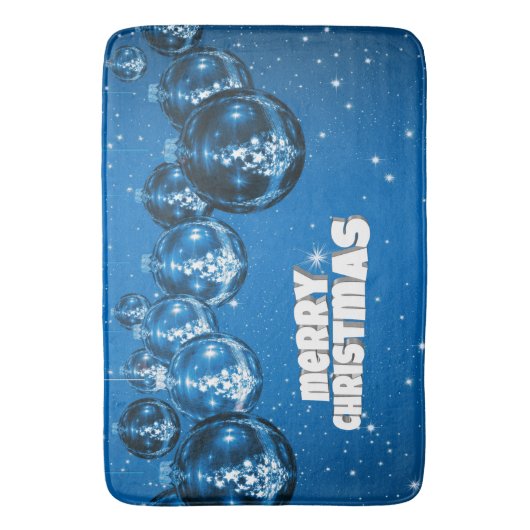 Blaue Weihnachtsfeier Badematte (Vorderseite Vertikal)