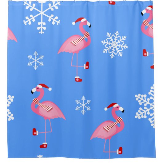 Blaue Weihnachtsfeier Duschvorhang (Vorderseite)