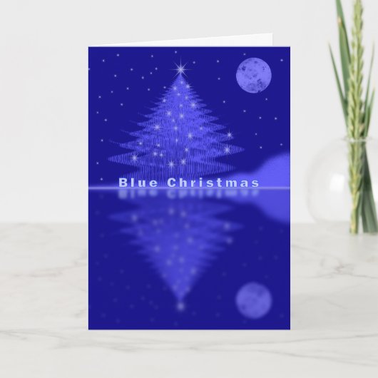 Blaue Weihnachtsfeier Feiertagskarte (Vorderseite)