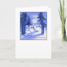 Blaue Weihnachtsfeier Feiertagskarte