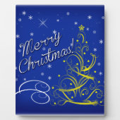 Blaue Weihnachtsfeier Fotoplatte (Vorderseite)