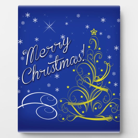 Blaue Weihnachtsfeier Fotoplatte (Vorderseite)