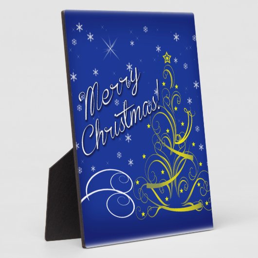 Blaue Weihnachtsfeier Fotoplatte (Seite)