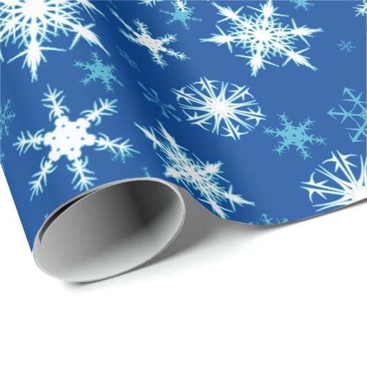 Blaue Weihnachtsfeier Geschenkpapier (Rolleneckpunkt)