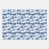 Blaue Weihnachtsfeier Geschenkpapier Set (Vorderseite 2)