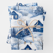 Blaue Weihnachtsfeier Geschenkpapier Set (Beispiel)